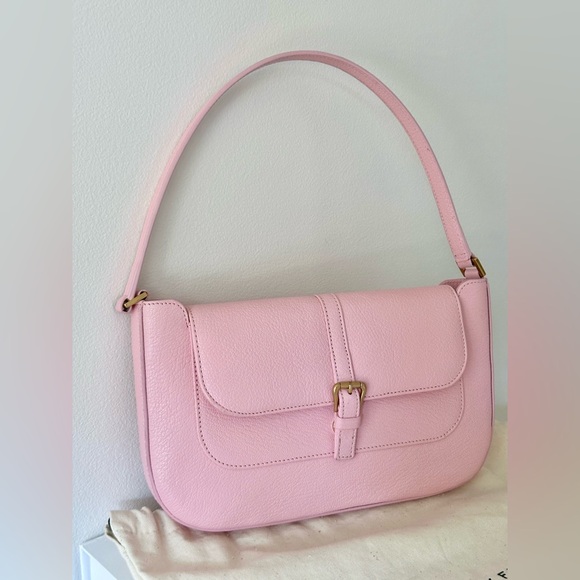 BY FAR Miranda Grained Leather Shoulder Bag in Peony w/ Original Box & Dust Bag - Picture 3 of 9